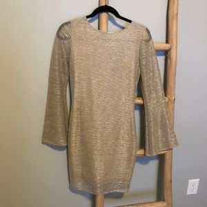 Boutique dress -light gold, worn once, fully lined